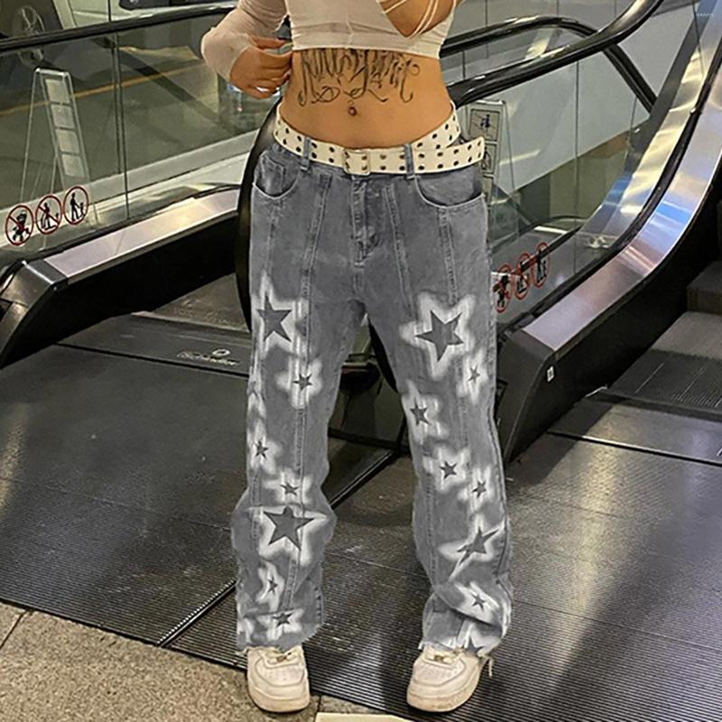 Women' Jeans Women Retro Street Harajuku Start Print Distressed Washed High Waist Slim Fit Thin Straight Pants Fashion Trousers, Blue
Women' Jeans Women Retro Street Harajuku Start Print Distressed Washed High Waist Slim Fit Thin Straight Pants Fashion Trousers, Blue