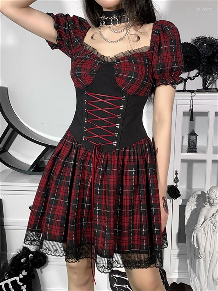Party Dresses Vintage E-girl Kawaii Lolita Dress 90s Fairycore Grunge Square Neck Lace Patchwork Plaid Corset Punk Gothic Women Clothes, Red
Party Dresses Vintage E-girl Kawaii Lolita Dress 90s Fairycore Grunge Square Neck Lace Patchwork Plaid Corset Punk Gothic Women Clothes, Red
