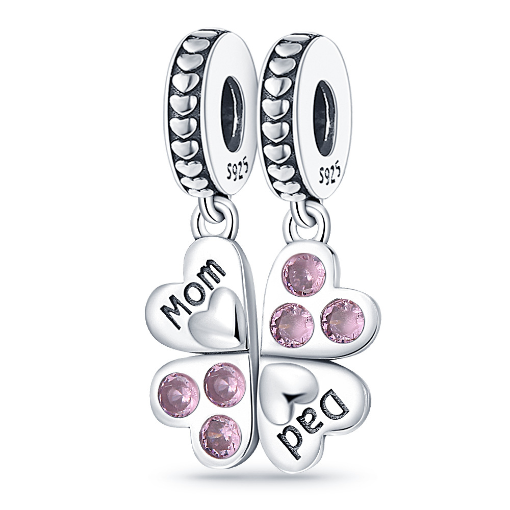 New Popular 925 Sterling Silver Heart -Shaped Lucky Symbol Suspension Simple High -End Jewelry Accessories Wholesale Bracelet