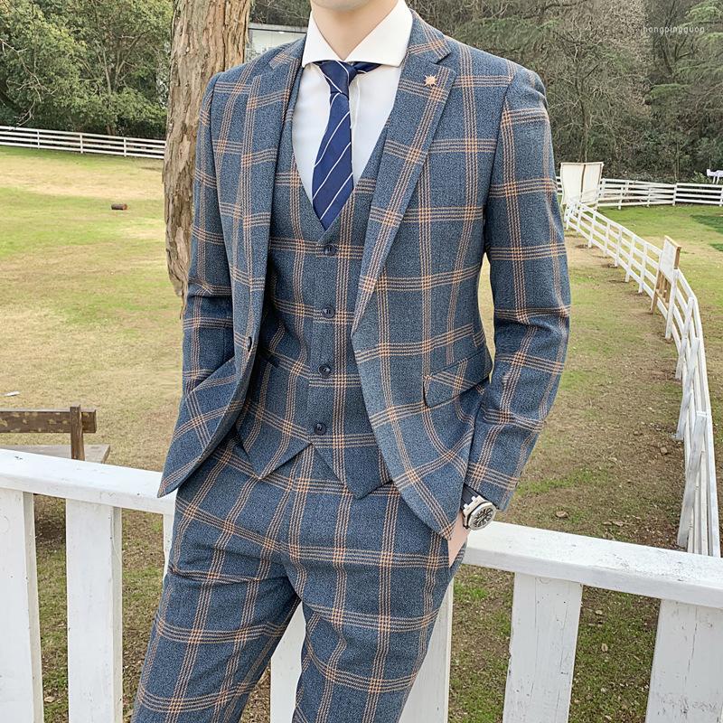 Men's Suits Men's Suit Groom's Wedding Dress Business Korean Version Slim Fitting Plaid Casual Three Piece, Style 1
Men's Suits Men's Suit Groom's Wedding Dress Business Korean Version Slim Fitting Plaid Casual Three Piece, Style 1