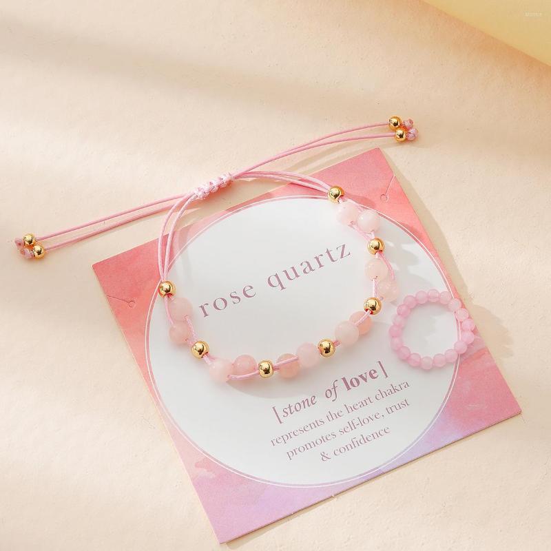 Necklace Earrings Set Pink Crystal Stone Bracelet Ring Simple And Exquisite Design Suitable For All Occasions, Picture shown
Necklace Earrings Set Pink Crystal Stone Bracelet Ring Simple And Exquisite Design Suitable For All Occasions, Picture shown