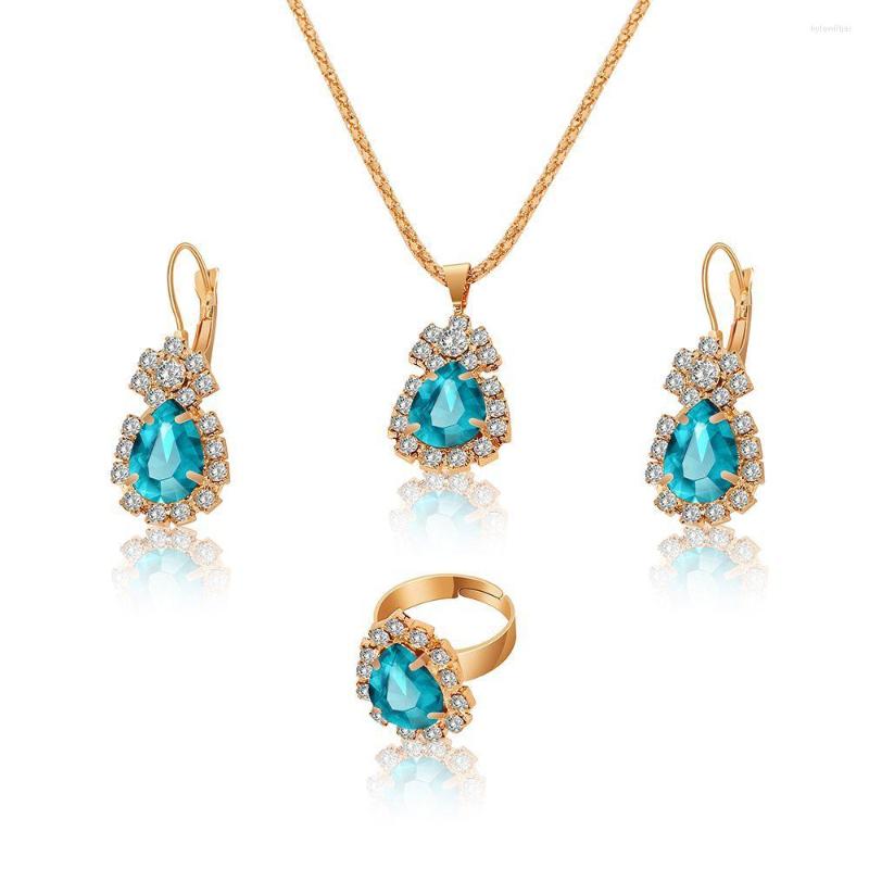 Necklace Earrings Set Ins Water Drop Zircon Ring High-End Bridal Wedding Jewelry Wholesale, Picture shown
Necklace Earrings Set Ins Water Drop Zircon Ring High-End Bridal Wedding Jewelry Wholesale, Picture shown