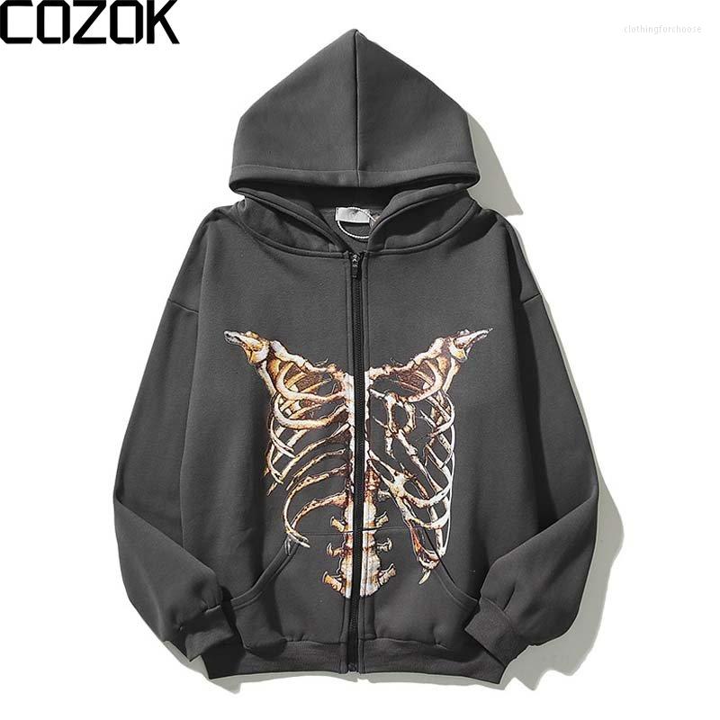 Men's Jackets High Street Hip Hop Hooded Jacket Men 2023 Washed Skeleton Print Zipper Hoodie Sweatshirt Spring Couple Harajuku Cotton, Black
Men's Jackets High Street Hip Hop Hooded Jacket Men 2023 Washed Skeleton Print Zipper Hoodie Sweatshirt Spring Couple Harajuku Cotton, Black