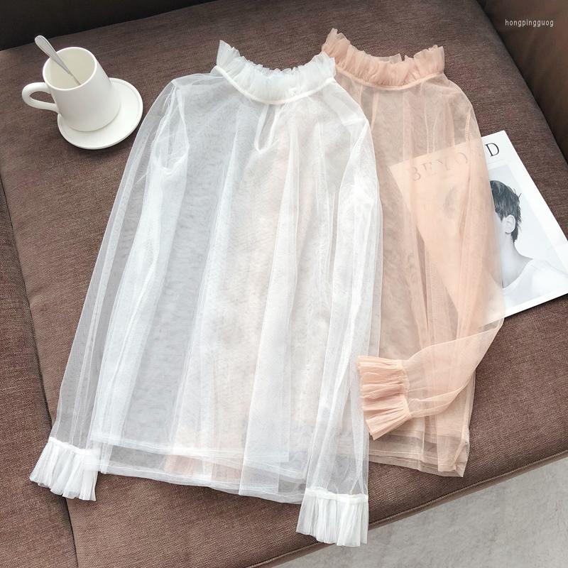 Women's T Shirts Sweet Temperament Lashes Lace Collar With Net Gauze Long-sleeved Lotus Leaf Sleeve Stitching Pullover Bottoming Shirt, Apricot
Women's T Shirts Sweet Temperament Lashes Lace Collar With Net Gauze Long-sleeved Lotus Leaf Sleeve Stitching Pullover Bottoming Shirt, Apricot