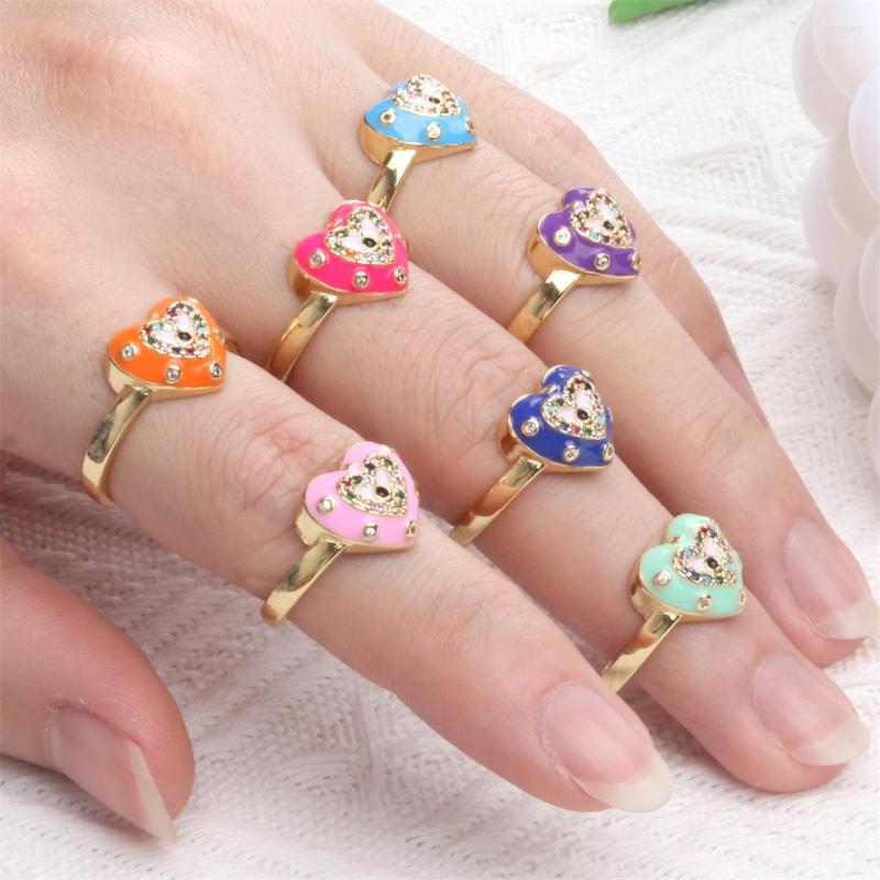 Cluster Rings Enamel Heart Zircon Stone Gold Plated For Women Girl Adjustable Finger Band Fashion Jewelry Drop
Cluster Rings Enamel Heart Zircon Stone Gold Plated For Women Girl Adjustable Finger Band Fashion Jewelry Drop