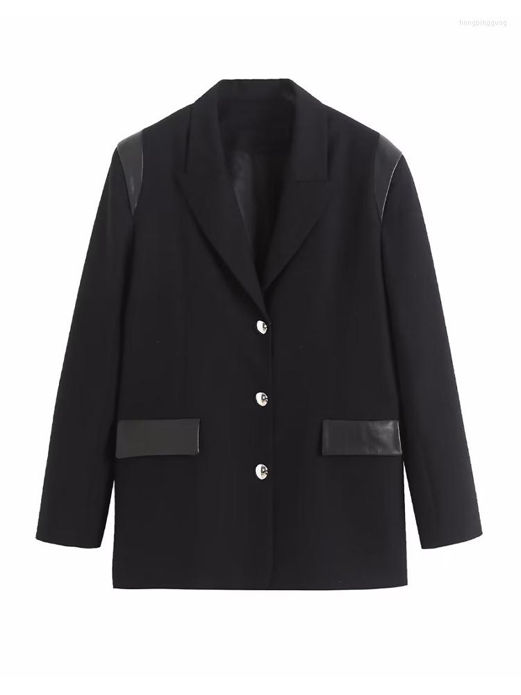 Women's Suits Women Fashion With Pockets Black Single Breasted Blazer Vintage Notched Neck Long Sleeves Female Office Lady Outfits
Women's Suits Women Fashion With Pockets Black Single Breasted Blazer Vintage Notched Neck Long Sleeves Female Office Lady Outfits