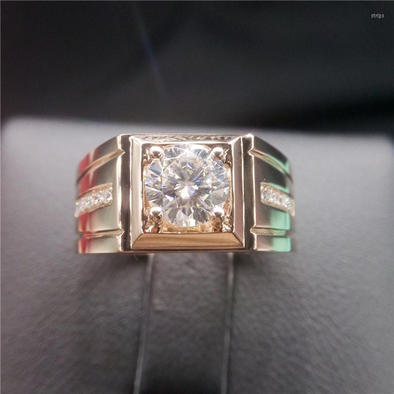 Cluster Rings Pure 18k Rose Gold Ring For Men 1ct D Color Excellent Moissanite VVS1 Engagement Wedding Anniversary Gift
Cluster Rings Pure 18k Rose Gold Ring For Men 1ct D Color Excellent Moissanite VVS1 Engagement Wedding Anniversary Gift