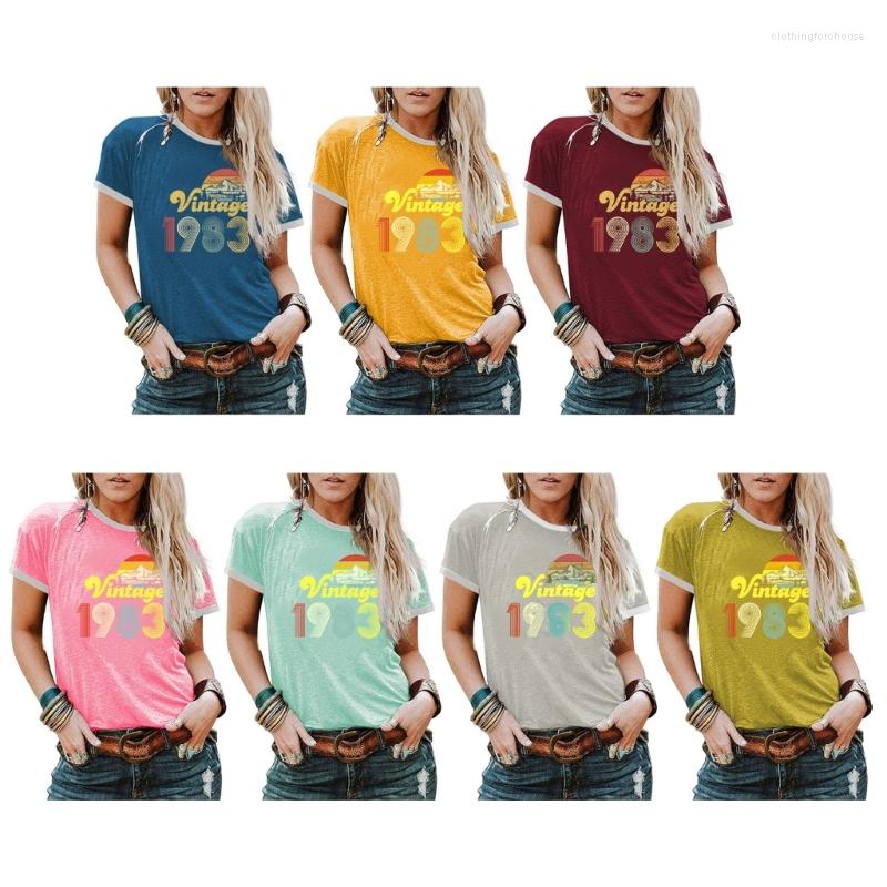 Women' T Shirts Women Vintage 83 Letter T-Shirt Summer Short Sleeve Mountain Scenery Graphic Top, Khaki
Women' T Shirts Women Vintage 83 Letter T-Shirt Summer Short Sleeve Mountain Scenery Graphic Top, Khaki