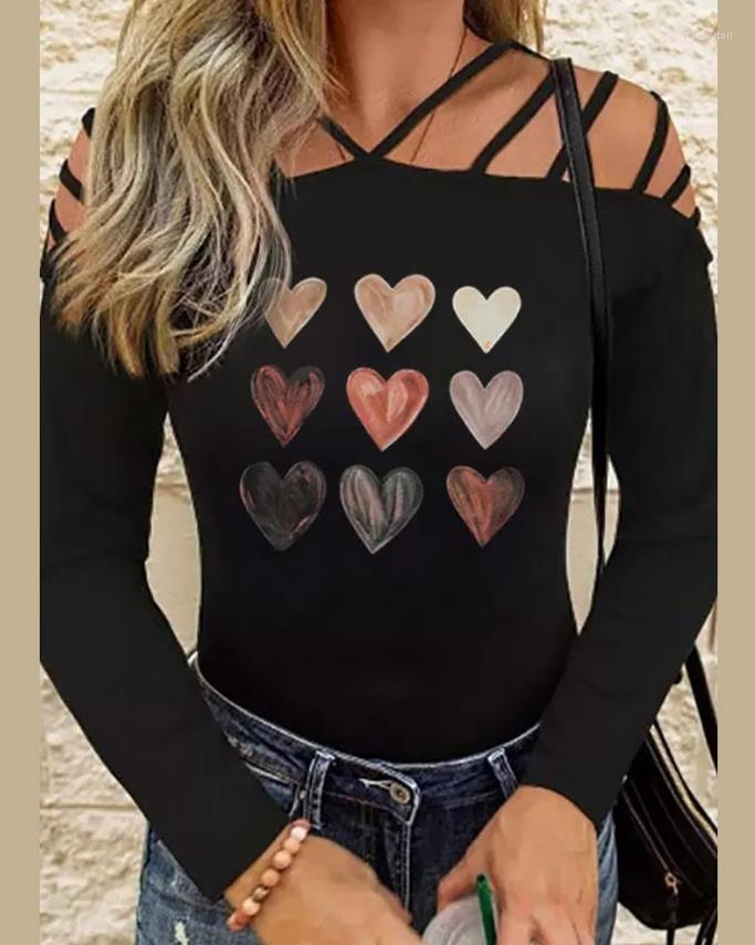 Women' T Shirts Valentine' Day Heart Print Cold Shoulder Top T-Shirts Pullover Tops Tee Autumn Winter Fashion Casual
Women' T Shirts Valentine' Day Heart Print Cold Shoulder Top T-Shirts Pullover Tops Tee Autumn Winter Fashion Casual