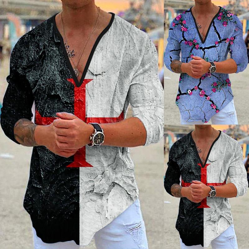 Men's T Shirts Male Casual V Neck Long Sleeve 3d Print Shirt Blouse Tops Summer Comfy High Quality Fashionable Tshirts Fast In Stock, Purple
Men's T Shirts Male Casual V Neck Long Sleeve 3d Print Shirt Blouse Tops Summer Comfy High Quality Fashionable Tshirts Fast In Stock, Purple