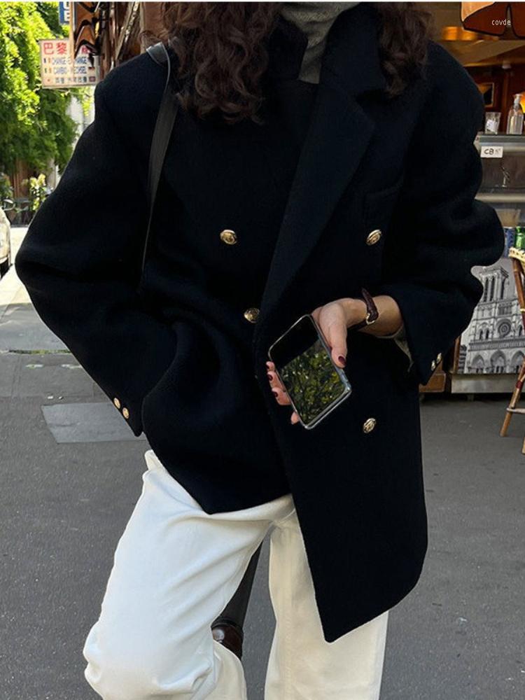 Women's Suits Official Website Chic Autumn And Winter Style Temperament Black Thin Double Breasted Fabric Small Man Suit Coat Woman
Women's Suits Official Website Chic Autumn And Winter Style Temperament Black Thin Double Breasted Fabric Small Man Suit Coat Woman