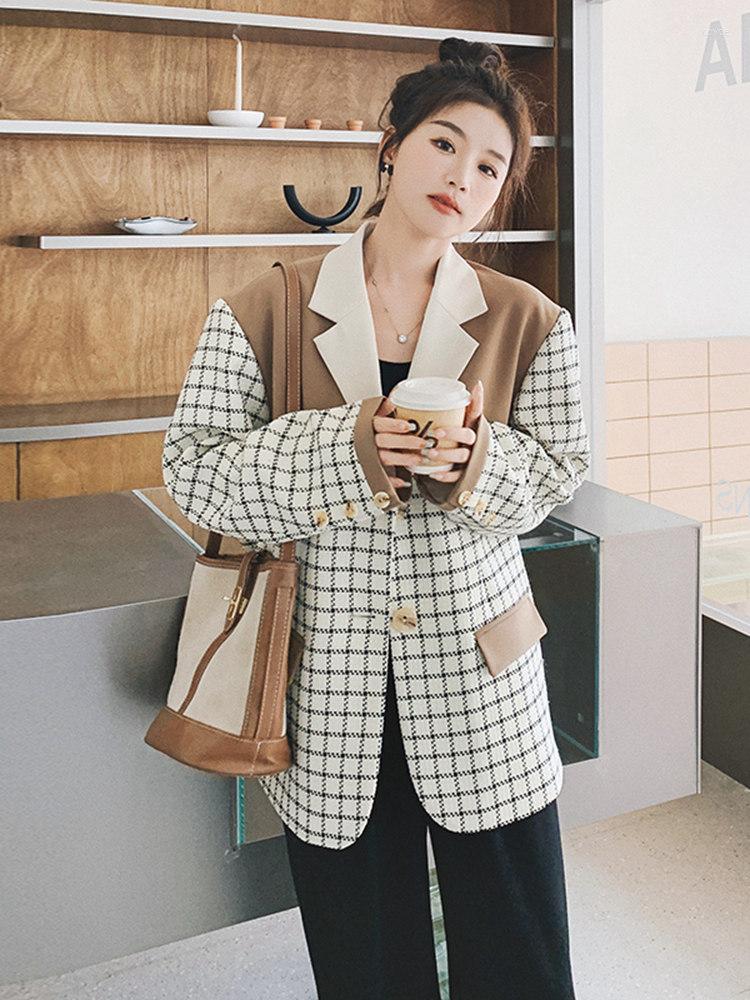 Women' Suits SuperAen 2023 Korean Stitching Plaid Suit Spring Street Design Women Blazers And Jackets, Photo color
Women' Suits SuperAen 2023 Korean Stitching Plaid Suit Spring Street Design Women Blazers And Jackets, Photo color