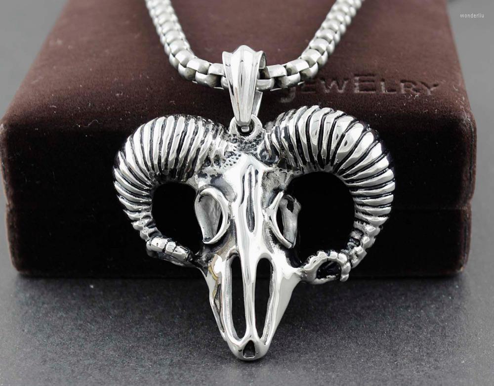 Pendant Necklaces Huge Goat Skull 316L Stainless Steel Men's Biker Rock Necklace Chain
Pendant Necklaces Huge Goat Skull 316L Stainless Steel Men's Biker Rock Necklace Chain