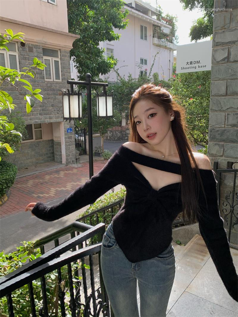 Women's T Shirts Autumn Winter Women Sweater Shoulder Off Top Femme Pullover Bottoming Shirt Short, Black
Women's T Shirts Autumn Winter Women Sweater Shoulder Off Top Femme Pullover Bottoming Shirt Short, Black