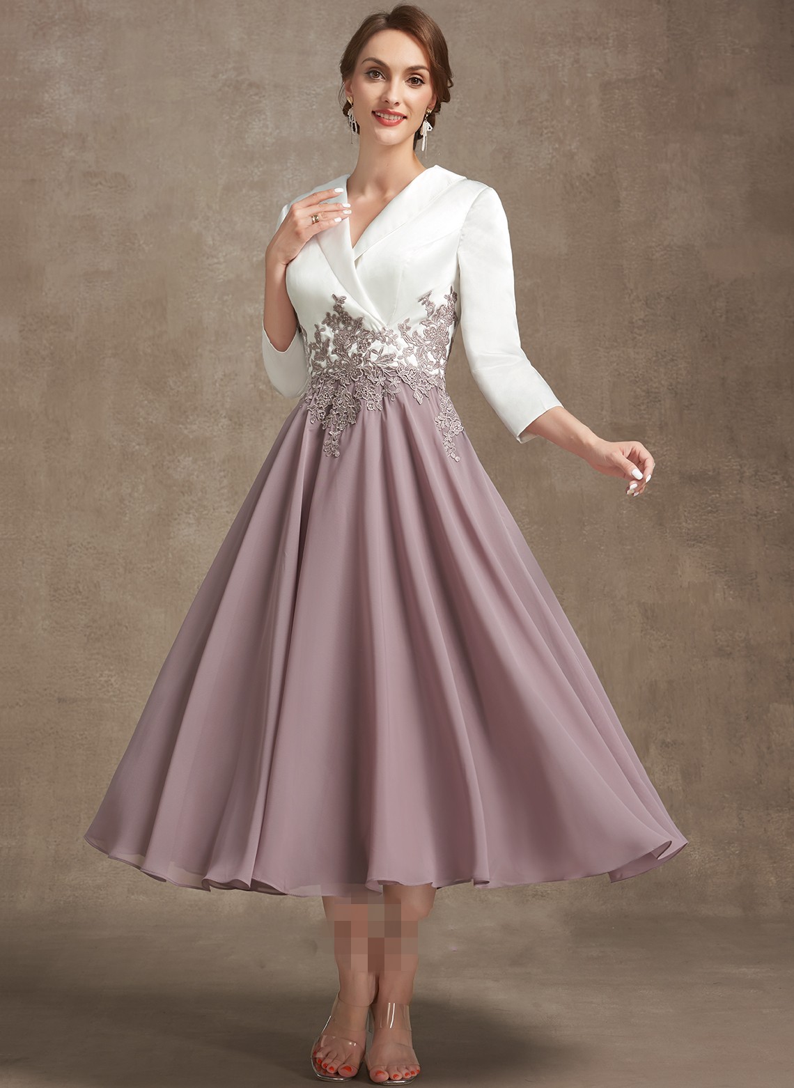 A-Line Chiffon Lace Mother of the Bride Dress V-neck Tea-Length Half Sleeves Appliques Bridal Party Gown Customed Robe De Soiree
A-Line Chiffon Lace Mother of the Bride Dress V-neck Tea-Length Half Sleeves Appliques Bridal Party Gown Customed Robe De Soiree