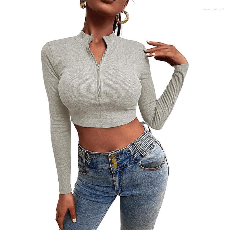 Women' T Shirts Casual 3XL Stand Collar Chic Zipper Women T-shirt Sexy Long Sleeve Slim Tees Vintage Crop Tops Solid Short Woman Clothing, Black
Women' T Shirts Casual 3XL Stand Collar Chic Zipper Women T-shirt Sexy Long Sleeve Slim Tees Vintage Crop Tops Solid Short Woman Clothing, Black