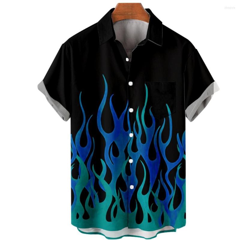 Men's Casual Shirts Men's Loose Short Sleeve Shirt Button Top Blouse Hawaiian Men Fashion Flame Print Clothing
Men's Casual Shirts Men's Loose Short Sleeve Shirt Button Top Blouse Hawaiian Men Fashion Flame Print Clothing