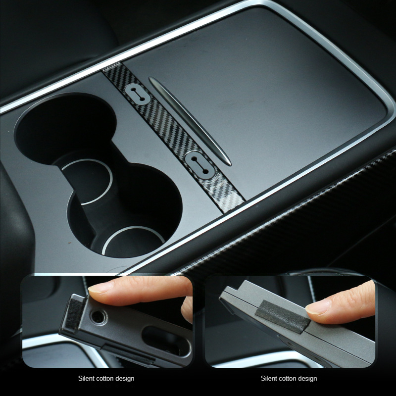 For Tesla Model 3 Y Accessories Central Control Cable Box Charging Data Cable Hub Storage Interior Modification Parts