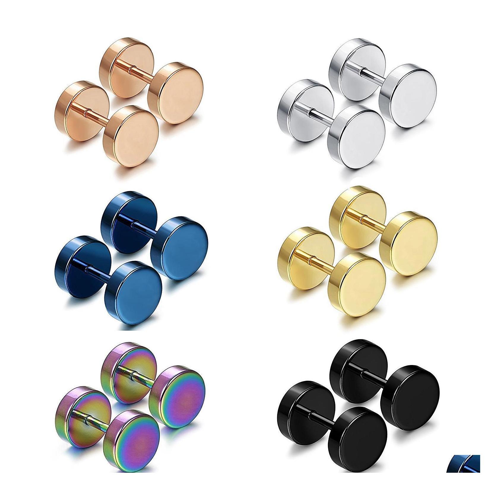 Stud Men Earrings Studs Punk Double Sided Round Titanium Stainless Steel Jewelry Pretty Fake Ear Plugs Gothic Barbell Drop Delivery Dh6So
Stud Men Earrings Studs Punk Double Sided Round Titanium Stainless Steel Jewelry Pretty Fake Ear Plugs Gothic Barbell Drop Delivery Dh6So