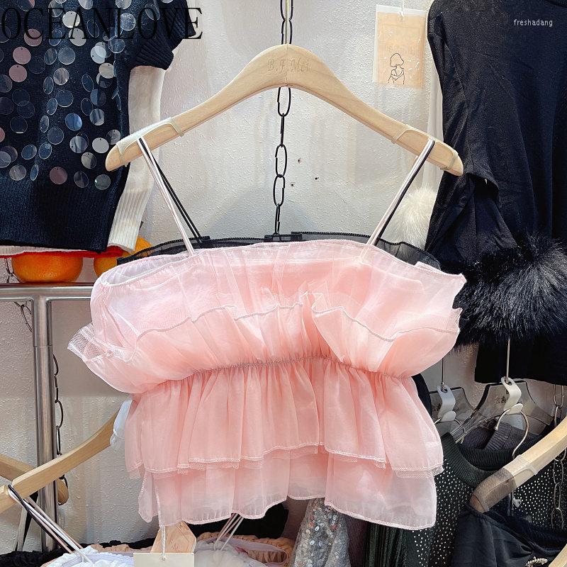 Women's Tanks OCEANLOVE Ruffles Mesh Women T-shirts Solid Spring Summer Korean Fashion Sweet Tank Top Sexy Pleated Camis Y2k Clothes, Black
Women's Tanks OCEANLOVE Ruffles Mesh Women T-shirts Solid Spring Summer Korean Fashion Sweet Tank Top Sexy Pleated Camis Y2k Clothes, Black