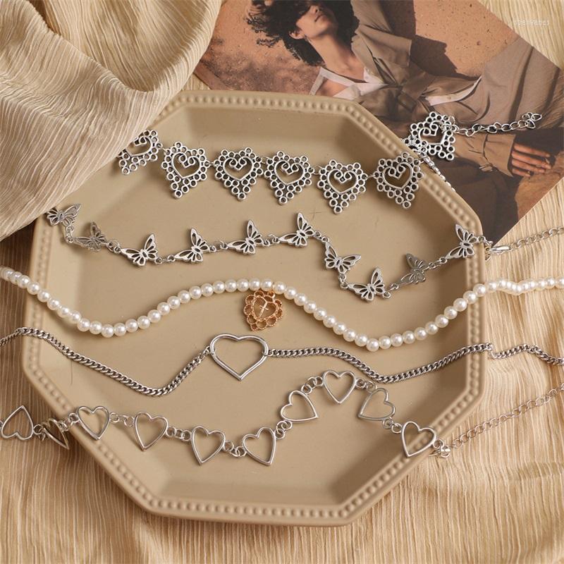 Chains Punk Fashion Pearl Chain Goth Necklace For Women Butterfly Heart Pendants Necklaces Women's Neck Jewelry On The
Chains Punk Fashion Pearl Chain Goth Necklace For Women Butterfly Heart Pendants Necklaces Women's Neck Jewelry On The