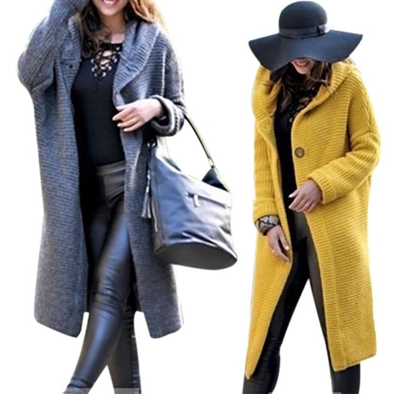 Women' Knits & Tees Chic Women Solid Color Long Sleeve Hooded Knitted Sweater Cardigan Coat Outwear, Dark gray
Women' Knits & Tees Chic Women Solid Color Long Sleeve Hooded Knitted Sweater Cardigan Coat Outwear, Dark gray