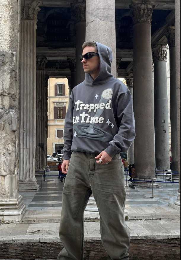Men's Hoodies Sweatshirts Broken Planet Letter Print Hoodie Harajuku Retro High Street Loose Pullover Oversized Men's Sweatshirt 3D Foaming Y2k Clothes R230213