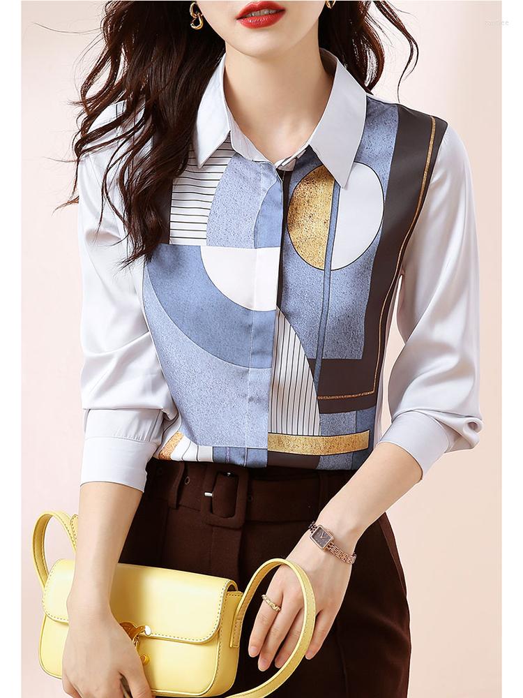 Women' Blouses Women Autumn Shirt Self-cultivation Leisure Time Silk Long Sleeve Loose High End Satin Print Top D2813, Color
Women' Blouses Women Autumn Shirt Self-cultivation Leisure Time Silk Long Sleeve Loose High End Satin Print Top D2813, Color