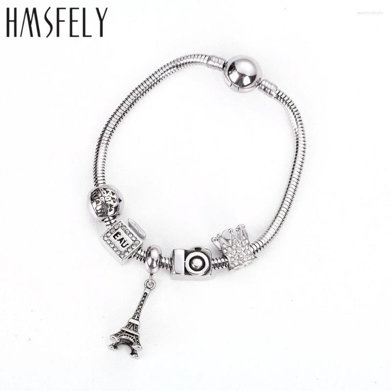 Charm Bracelets HMSFELY Stainless Steel Eiffel Tower Beaded Chain For Women Fit Snake Fine Bracelet DIY Jewelry Gift
Charm Bracelets HMSFELY Stainless Steel Eiffel Tower Beaded Chain For Women Fit Snake Fine Bracelet DIY Jewelry Gift