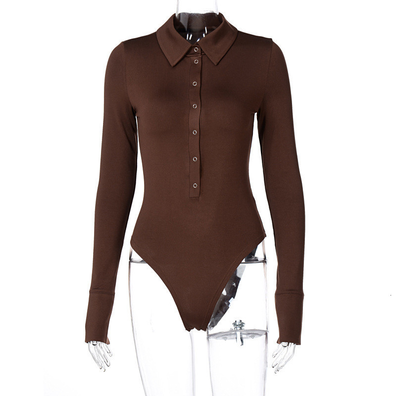 Womens Jumpsuits Rompers CNYISHE Sexy Bodysuit Women Black Long Sleeve Buttons Jumpsuit Casual Onepieces Bodysuits Catsuit Overalls 230214