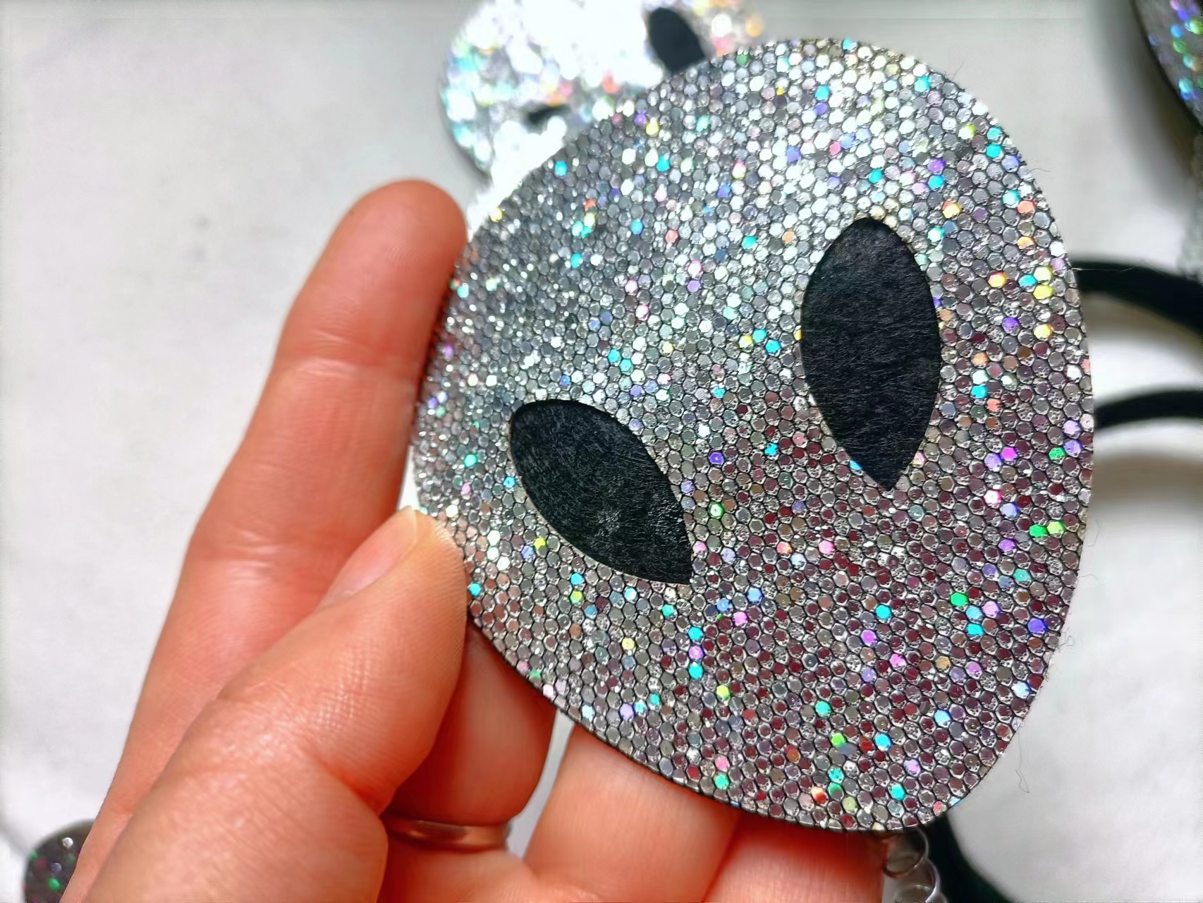 Alien Hairband Wired Ribbon Funny Martian Antennas Glitter Spring Headband Party Cosplay Costume Accessory For Child Adults Silver