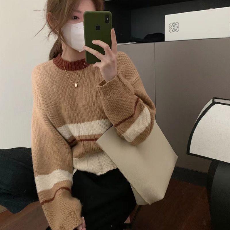 Women' Sweaters Knitted Sweater Women Korean Striped Patchwork O-Neck Long Sleeve Autumn Jumpers Loose Casual Vintage Knitwear Pullovers, Naichase
Women' Sweaters Knitted Sweater Women Korean Striped Patchwork O-Neck Long Sleeve Autumn Jumpers Loose Casual Vintage Knitwear Pullovers, Naichase
