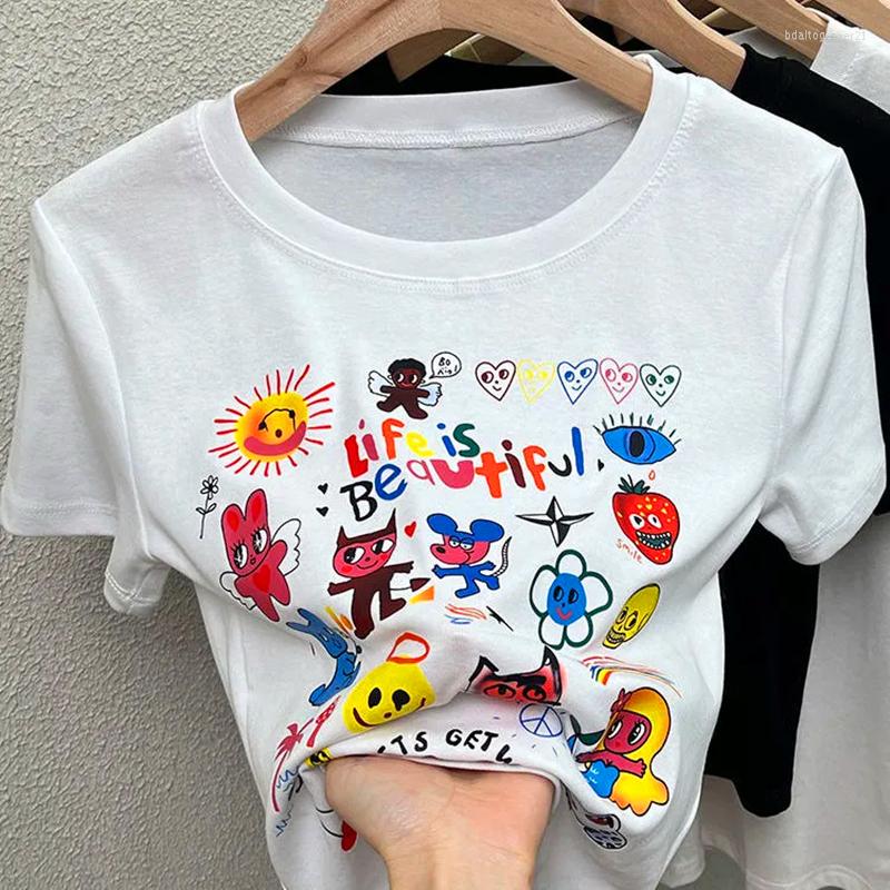 Women' T Shirts Hip Hop Brand Graffiti Graphic Kawaii Crop Tops Slim Sexy Lady Korean Streetwear Pure Cotton Summer Large 2XL Harajuku, Sleeveless style2
Women' T Shirts Hip Hop Brand Graffiti Graphic Kawaii Crop Tops Slim Sexy Lady Korean Streetwear Pure Cotton Summer Large 2XL Harajuku, Sleeveless style2