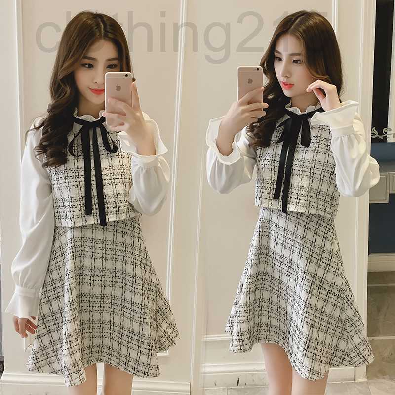 Two Piece Dress Designer Autumn and winter new women's bottom skirt temperament long-sleeved fake two-piece cloth suit dress woman I0RR, Black
Two Piece Dress Designer Autumn and winter new women's bottom skirt temperament long-sleeved fake two-piece cloth suit dress woman I0RR, Black