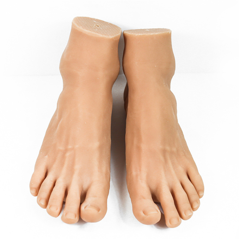 42Yard Male Silicone Foot Art Mannequin Display Shoes Socks Manicure Decorate Teaching Shooting Show Soft Material Leg E153