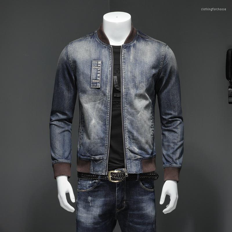 Men's Jackets European And American Fashion Personality Baseball Collar Jeans Men's Jacket Slim Casual Wear, Navy blue
Men's Jackets European And American Fashion Personality Baseball Collar Jeans Men's Jacket Slim Casual Wear, Navy blue