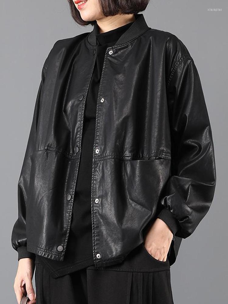 Women's Leather Spring Autumn Women PU Motorcycle Jacket Casual Lady O-neck Single Breasted Waterproof Windproof Coat, Black
Women's Leather Spring Autumn Women PU Motorcycle Jacket Casual Lady O-neck Single Breasted Waterproof Windproof Coat, Black