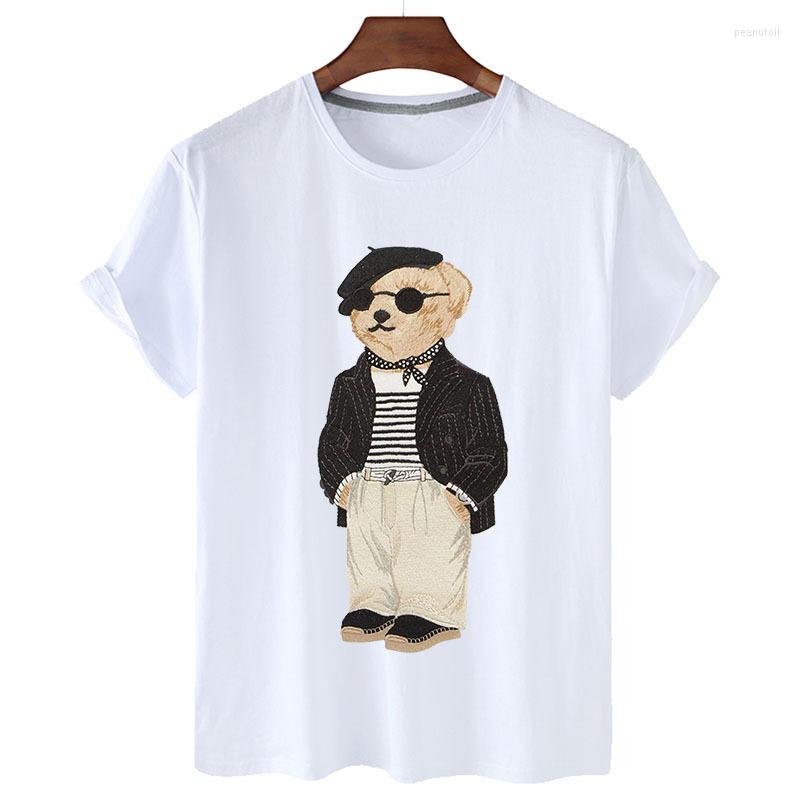 Women's T Shirts Cotton Gentleman Bear Print T-shirts Summer Women's Short Sleeve O-neck Unisex Plus Size, Black 
Women's T Shirts Cotton Gentleman Bear Print T-shirts Summer Women's Short Sleeve O-neck Unisex Plus Size, Black