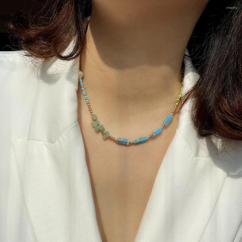 Choker Rice Bead Necklace Manual Splicing Agate Semiprecious Stone Beaded Personality Bohemia Geometry Alloy Ma'am
Choker Rice Bead Necklace Manual Splicing Agate Semiprecious Stone Beaded Personality Bohemia Geometry Alloy Ma'am