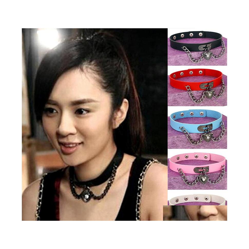 Chokers Pu Leather Necklaces Punk Heart Studded Choker Necklace Gift For Women Jewelry Rivet Buckle Collar Drop Delivery Pendants Dhuny
Chokers Pu Leather Necklaces Punk Heart Studded Choker Necklace Gift For Women Jewelry Rivet Buckle Collar Drop Delivery Pendants Dhuny
