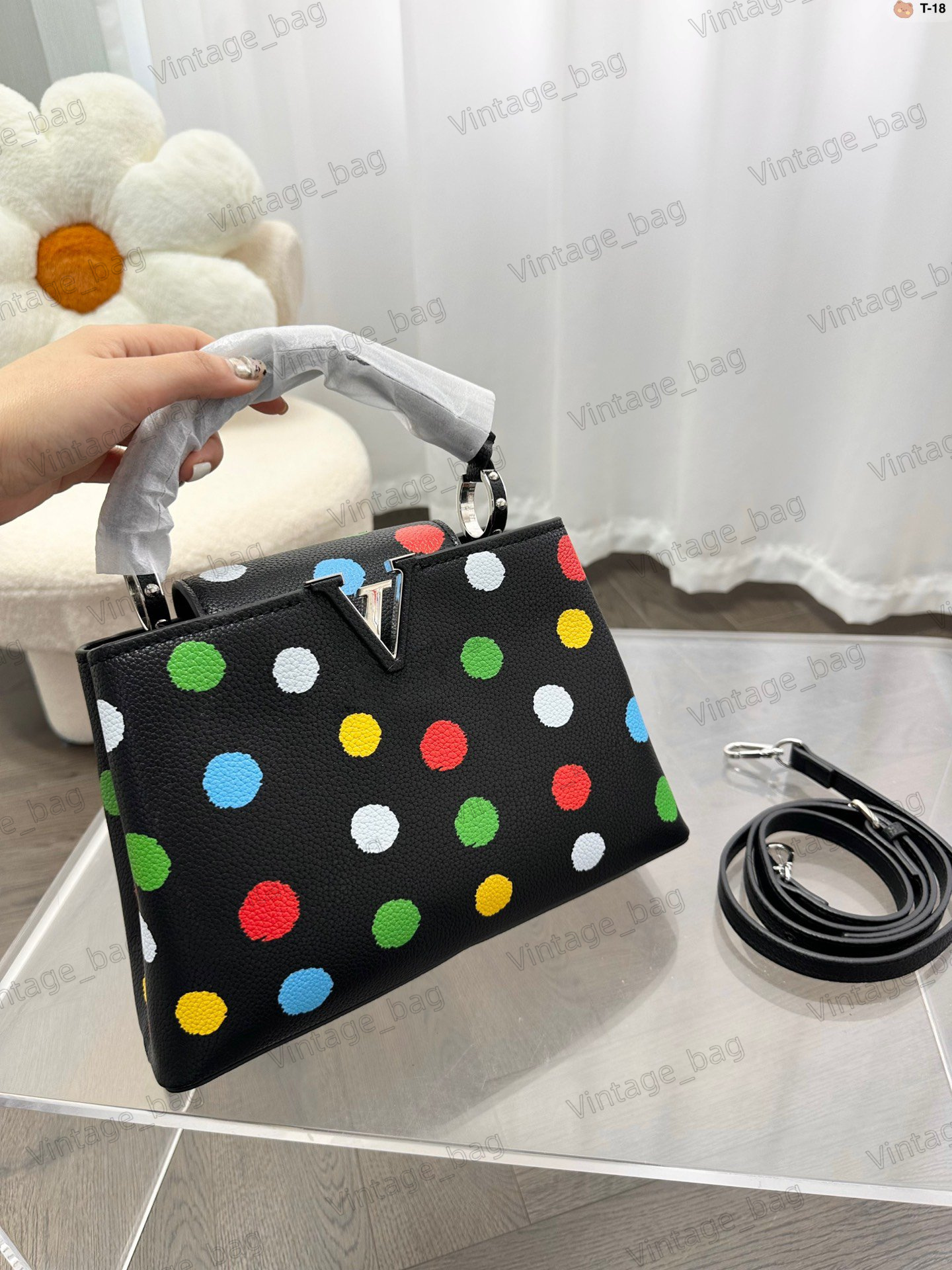 Capucines Yayoi Kusama Women Handbag Designer Shoulder Bags Lady Crossbody Wallet Black Red M21692 M21663