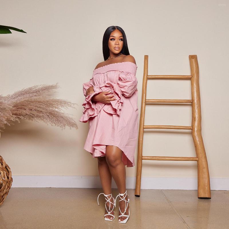 Casual Dresses Solid Loose Midi Shirt Dress Women Elegant Sexy Elastic Slash Neck Off Shoulder Ruffles Long Flare Sleeve Party, Pink
Casual Dresses Solid Loose Midi Shirt Dress Women Elegant Sexy Elastic Slash Neck Off Shoulder Ruffles Long Flare Sleeve Party, Pink