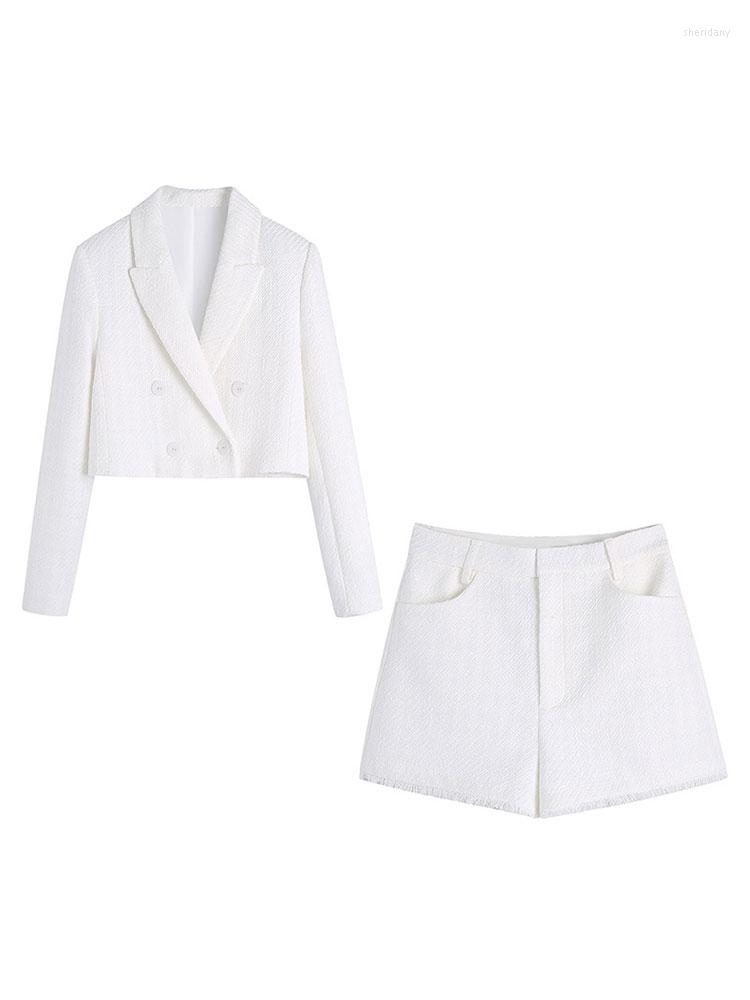 Women's Tracksuits Solid White Blazer Jacket Set Women Elegant Loose Lapel Long Sleeve Short Coat 2 Pieces Sets Spring Office Lady Shorts
Women's Tracksuits Solid White Blazer Jacket Set Women Elegant Loose Lapel Long Sleeve Short Coat 2 Pieces Sets Spring Office Lady Shorts