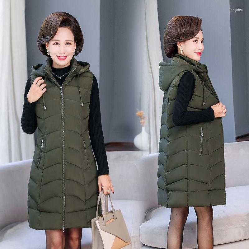 Women's Vests Middle-aged Mother Winter Down Cotton Vest Jacket Thick Parka Hooded Women Sleeveless Long Coat 6XL Casual Waistcoat, Black
Women's Vests Middle-aged Mother Winter Down Cotton Vest Jacket Thick Parka Hooded Women Sleeveless Long Coat 6XL Casual Waistcoat, Black
