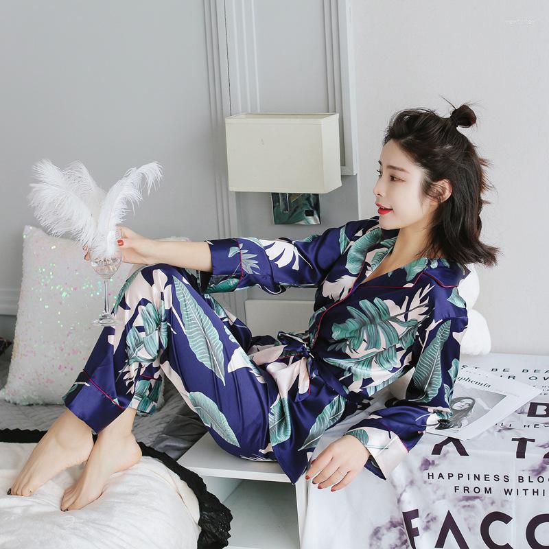 Women's Sleepwear Spring Summer Flower Printing Women Pajamas Sets With Pants Satin Long Sleeve Nightwear Pyjama Nightsuit Pijama, Black
Women's Sleepwear Spring Summer Flower Printing Women Pajamas Sets With Pants Satin Long Sleeve Nightwear Pyjama Nightsuit Pijama, Black