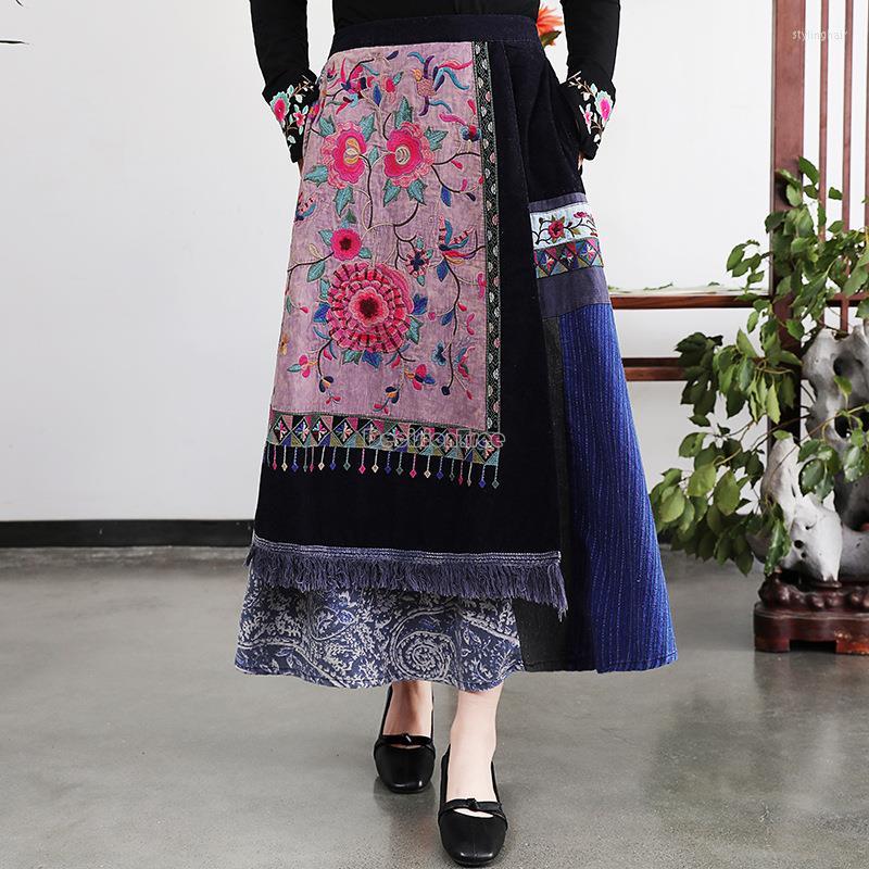 Ethnic Clothing 2023 Chinese Traditional A-line Skirt Flower Embroidery Patchwork Retro Women National Style Fashion Casual Long Skirts
Ethnic Clothing 2023 Chinese Traditional A-line Skirt Flower Embroidery Patchwork Retro Women National Style Fashion Casual Long Skirts