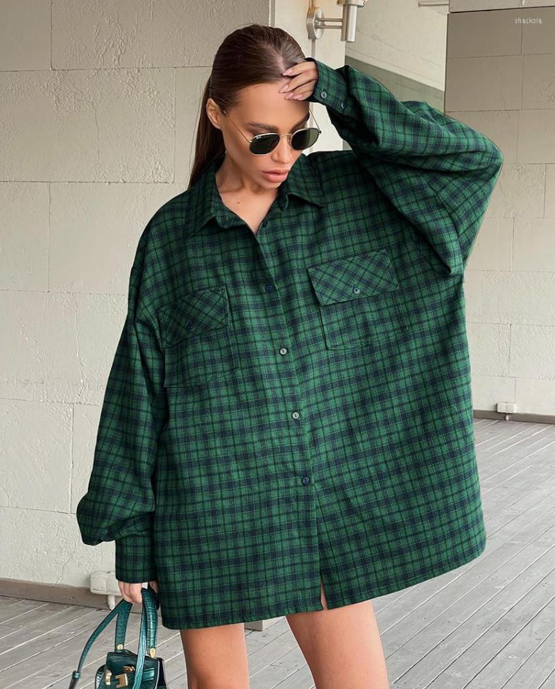 Women' Blouses Green Shacket Oversize Shirts Women Dropped Shoulder Street Style Plaid Double Pockets Casual Loose Top 2023
Women' Blouses Green Shacket Oversize Shirts Women Dropped Shoulder Street Style Plaid Double Pockets Casual Loose Top 2023
