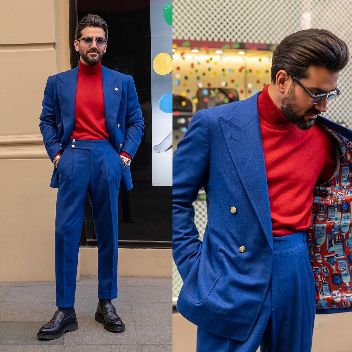 Two Pieces Wedding Tuxedos Men Suits Elegant Peaked Lapel Fashion Suit Jacket Double Breasted Handsome Customized Big Pockets Work Multi-scenario Coat