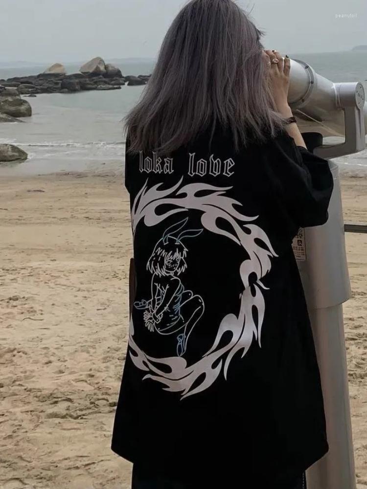 Women' T Shirts Women Gothic Print T-shirt 2023 Summer Korean Loose Punk Short-sleeved Female Preppy Mid-length Harajuku Aesthetic Top, White
Women' T Shirts Women Gothic Print T-shirt 2023 Summer Korean Loose Punk Short-sleeved Female Preppy Mid-length Harajuku Aesthetic Top, White