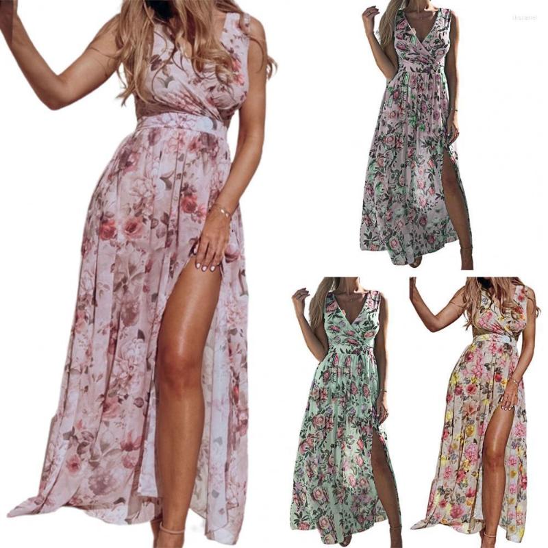 Casual Dresses Women Bohemian Flower Printing Maxi Dress Sexy High Slit Summer Beach Halter Sleeveless Bandage Split Long, Pink
Casual Dresses Women Bohemian Flower Printing Maxi Dress Sexy High Slit Summer Beach Halter Sleeveless Bandage Split Long, Pink